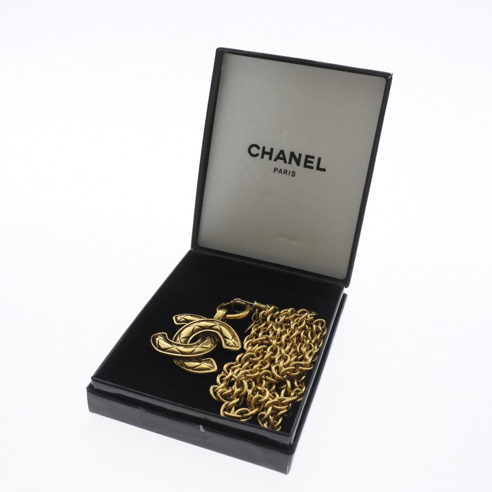 CHANEL Necklace Plated Gold gold Matrasse COCO Mark Women Used