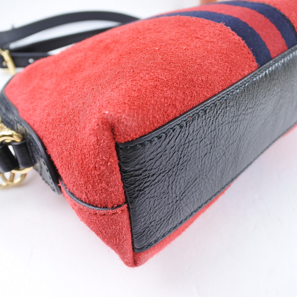 GUCCI Shoulder Bag 499621 Suede, Leather Red Ofidia unisex(Unisex) Used