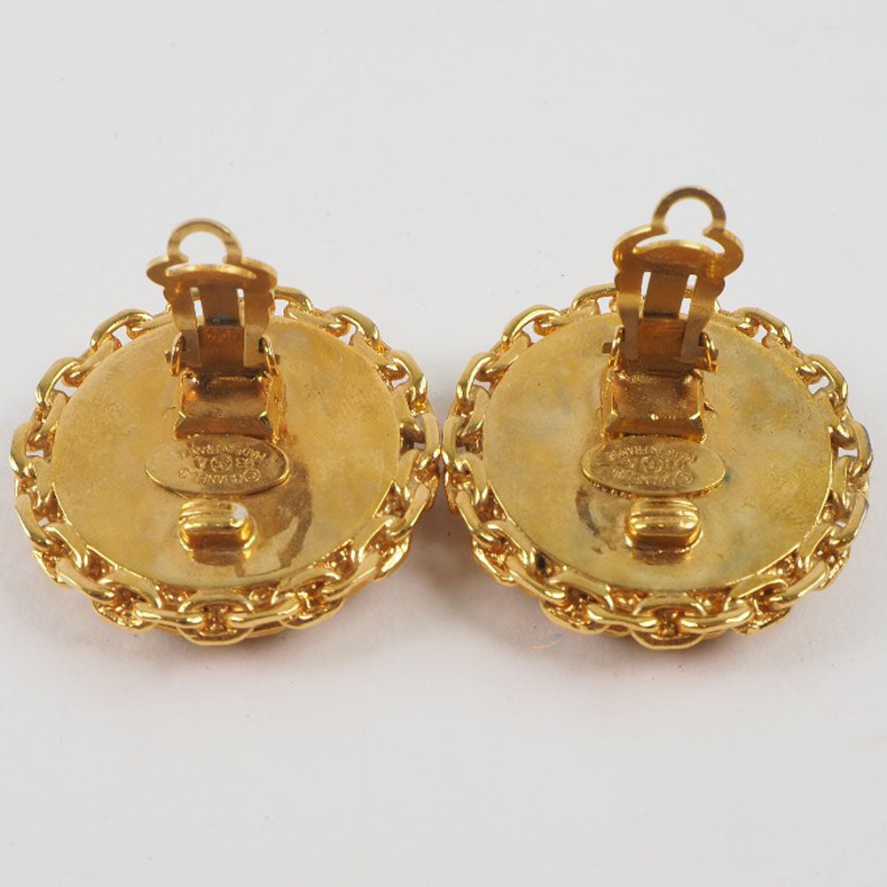 CHANEL Earring Plated Gold gold vintage COCO Mark Women Used