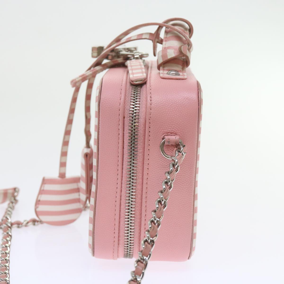CHANEL Matelasse Chain Shoulder Bag Caviar Skin Wine Red Cc Auth 59605a