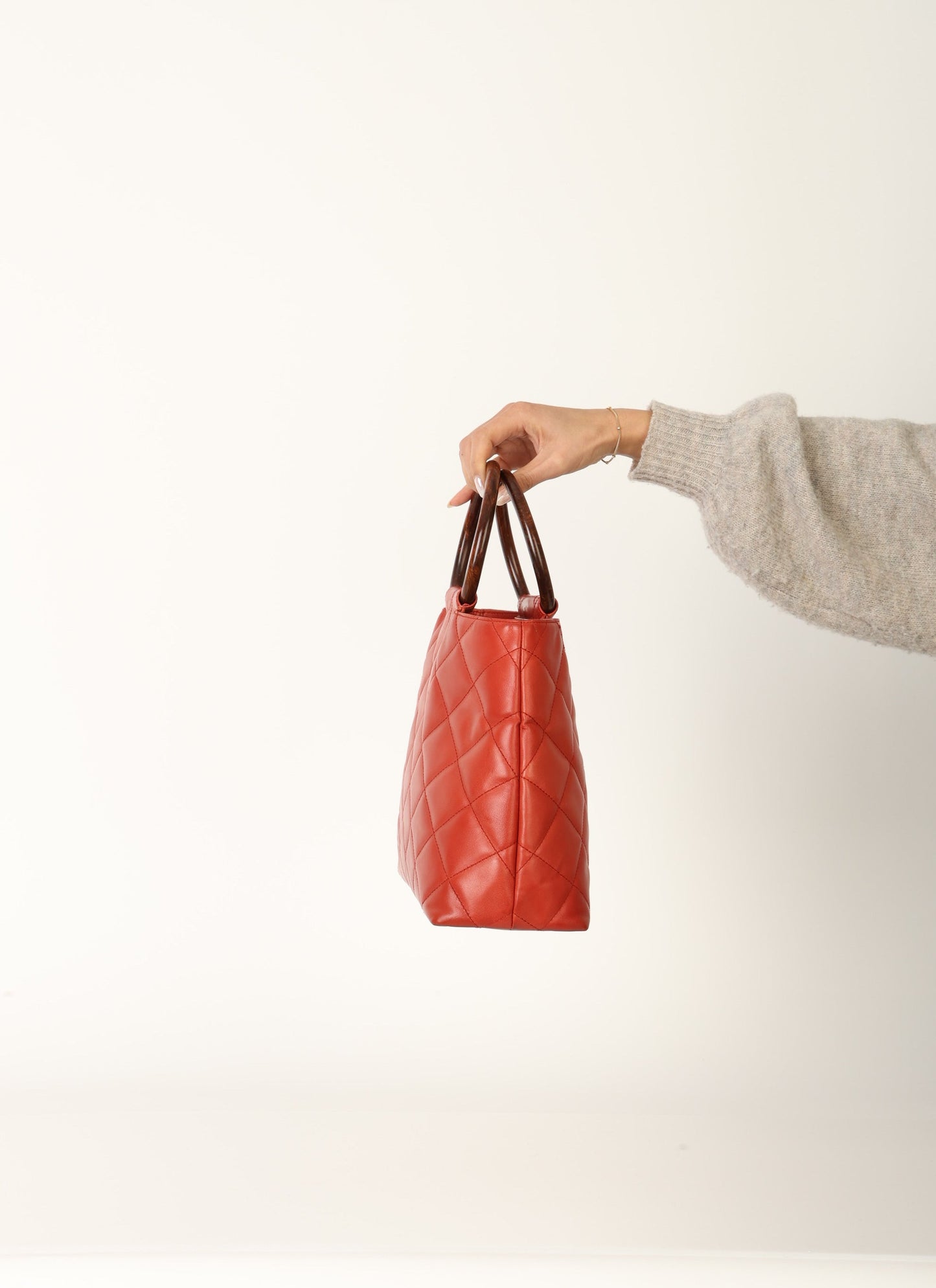 Chanel 2000 Calfskin Wood Acrylic Tote