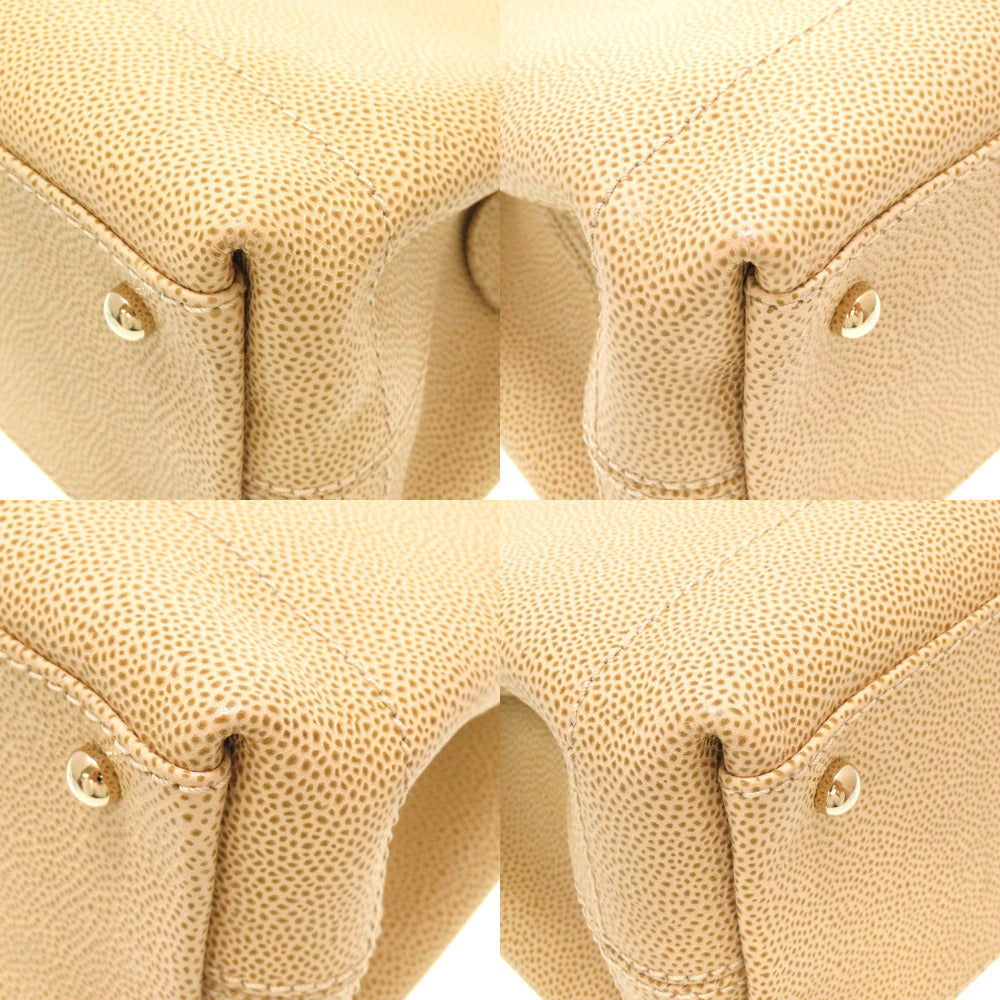CHANEL Tote Bag Caviar skin beige COCO Mark Women Used