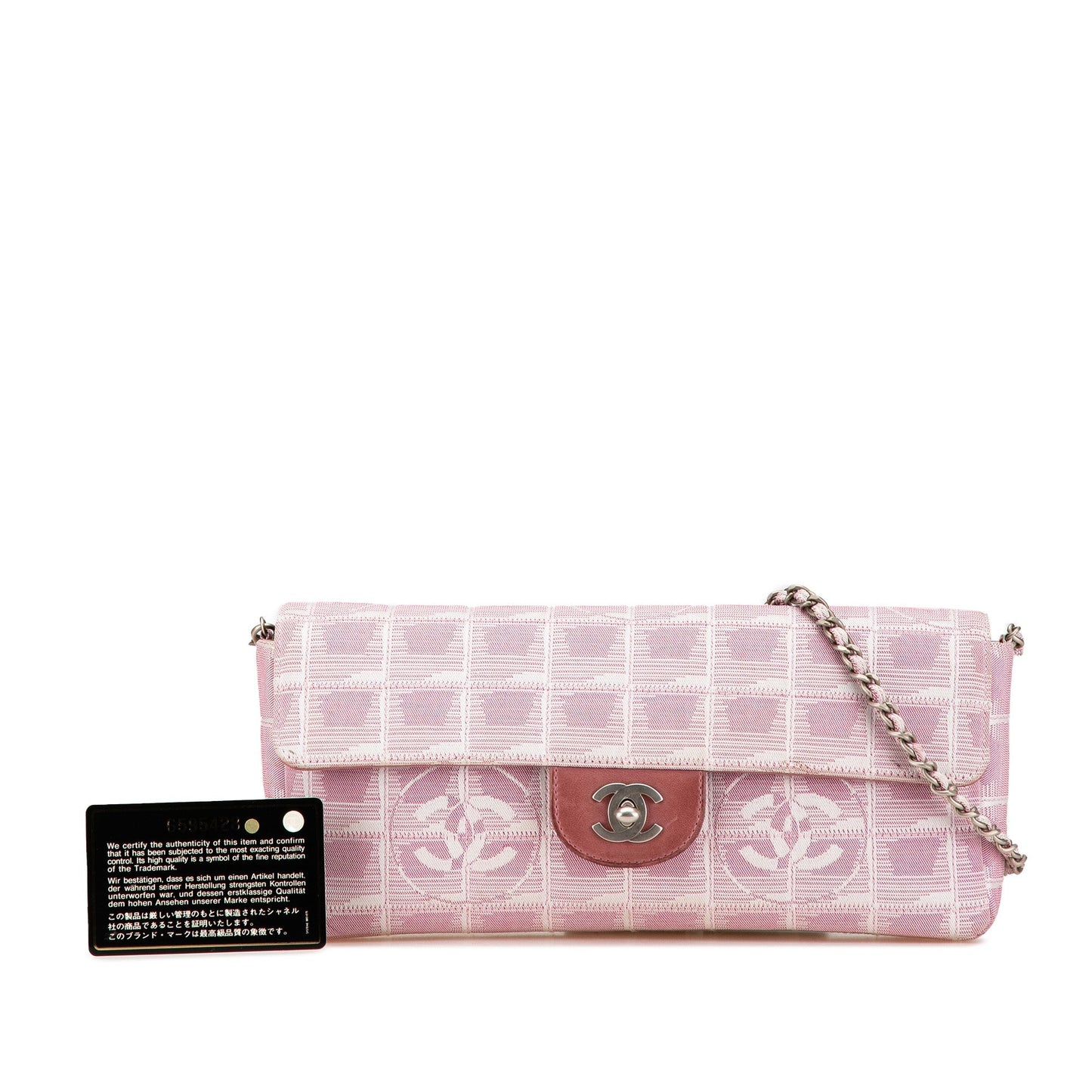 Pink Chanel Nylon New Travel Line East West Flap Shoulder Bag