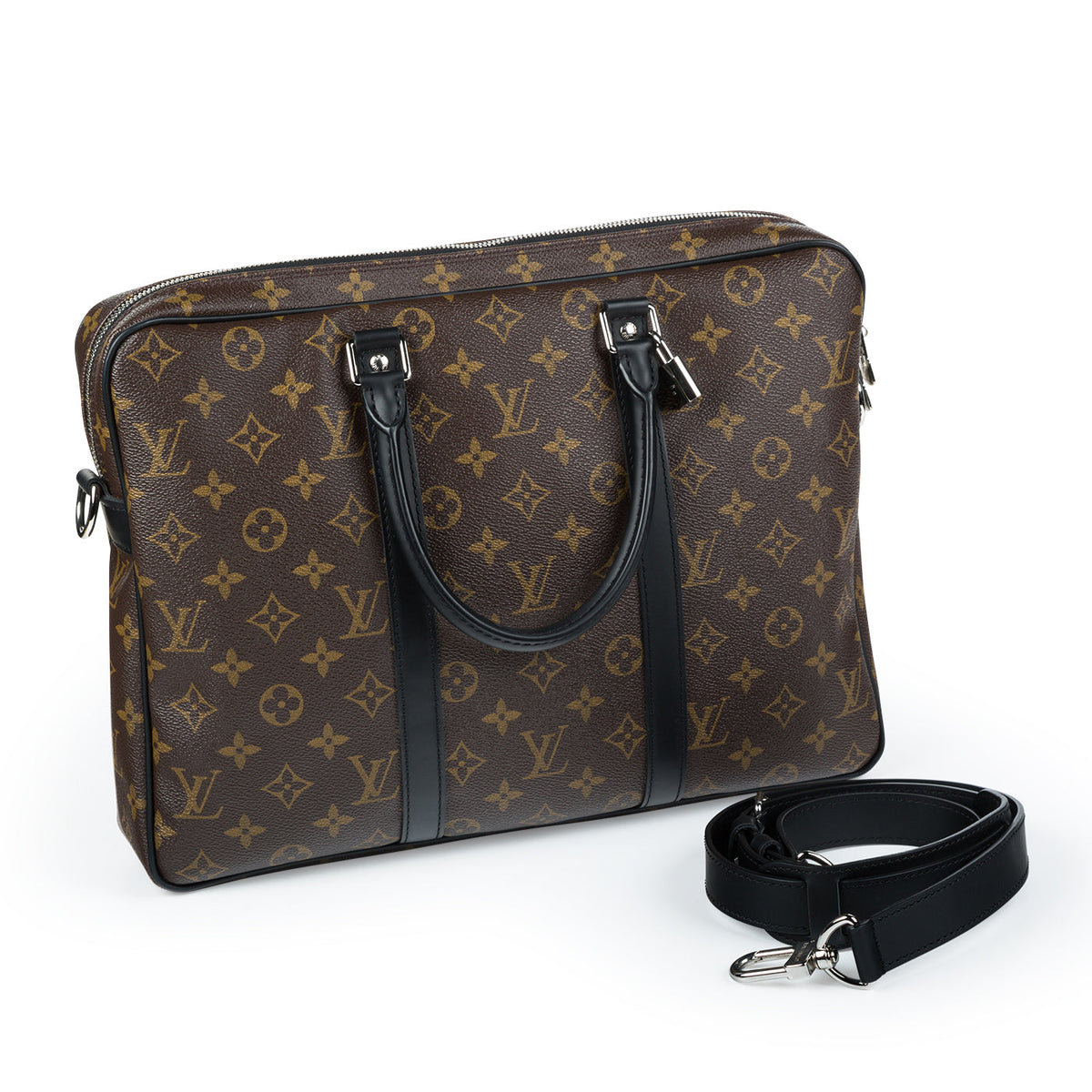 Monogram Macassar Porte Documents Voyage PM