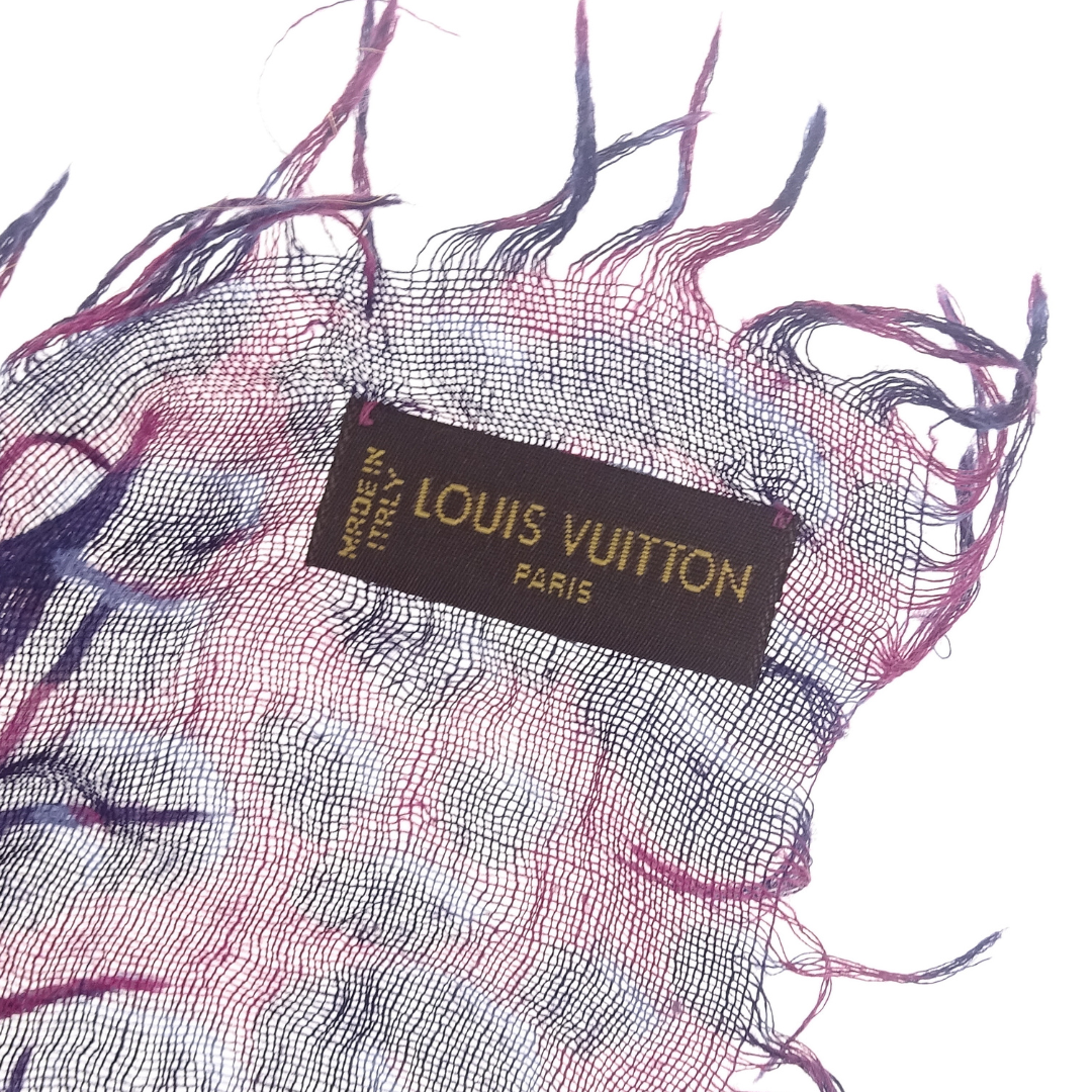 Louis Vuitton Rare Stephen Sprouse Wine Leopard Stole Cashmere & Silk