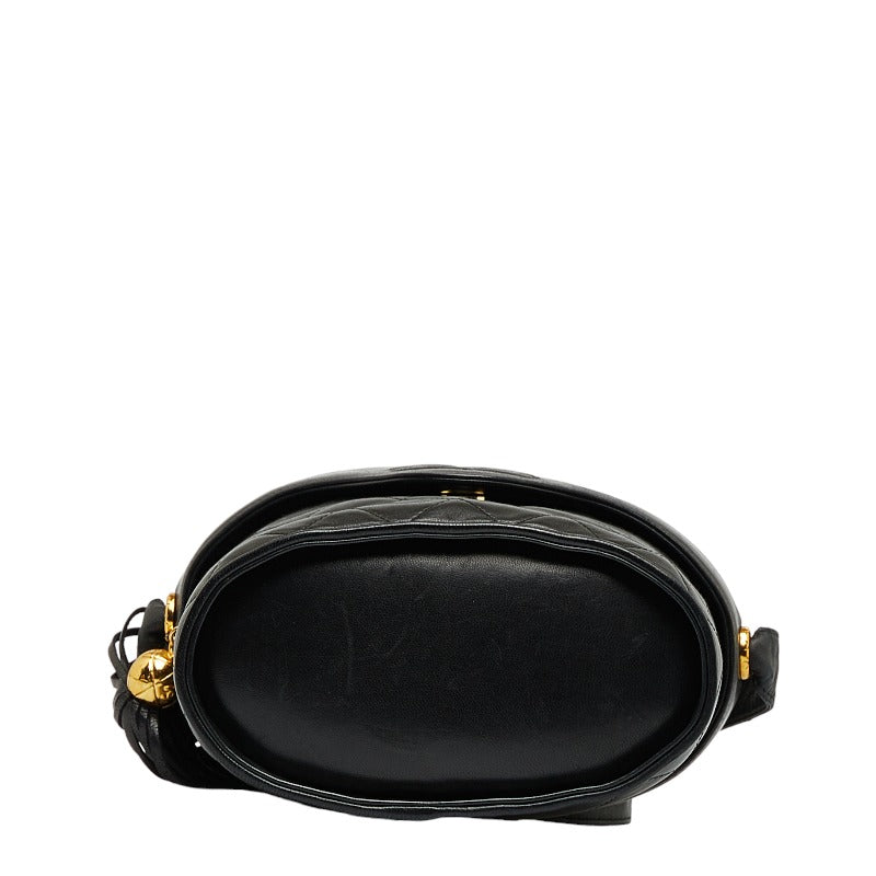 Chanel Cocomark Tassel winged Shoulder Bag Black Leather Chanel
