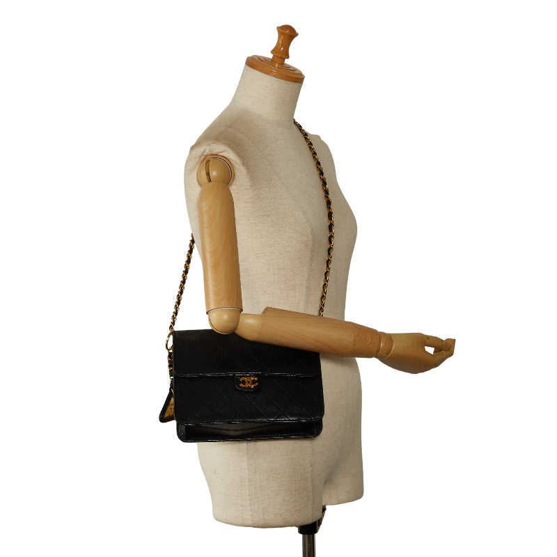 Chanel Matrases Coco Pushlock Chain Shoulder Bag Black S Chanel