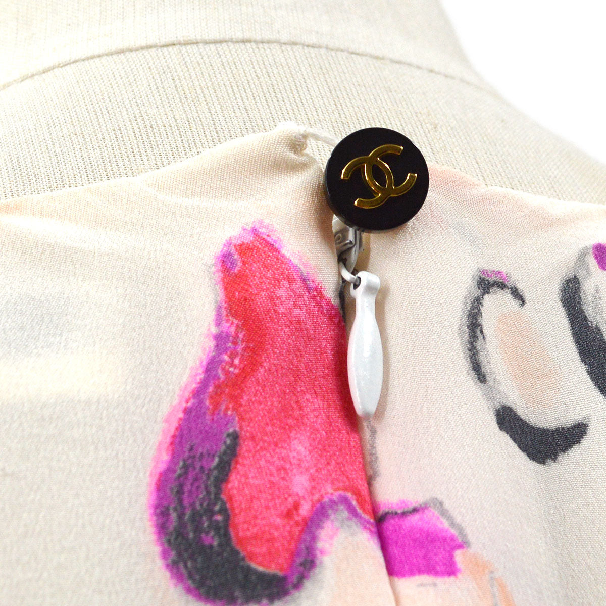 Chanel 1995 Coco sleeveless silk dress