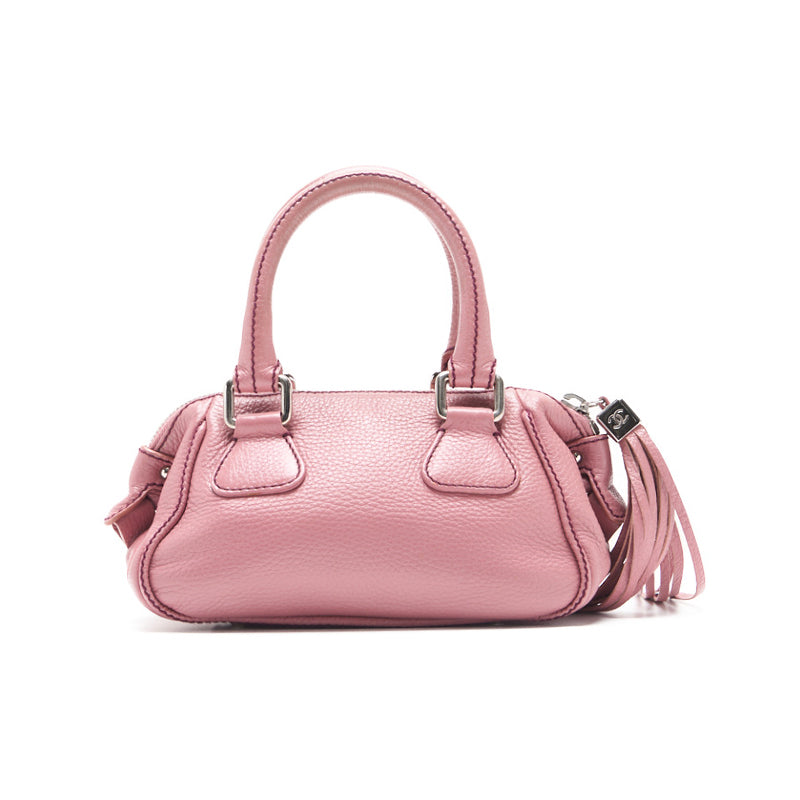 CHANEL CHANEL CABIAS SKIN LOGO MARK HANDBACK WITH FRINGE Pink (Silver G ) Shoulder Bag Mini shoulder bag bag Ladies bag Hybrid 【 Delivery】 Ladies online