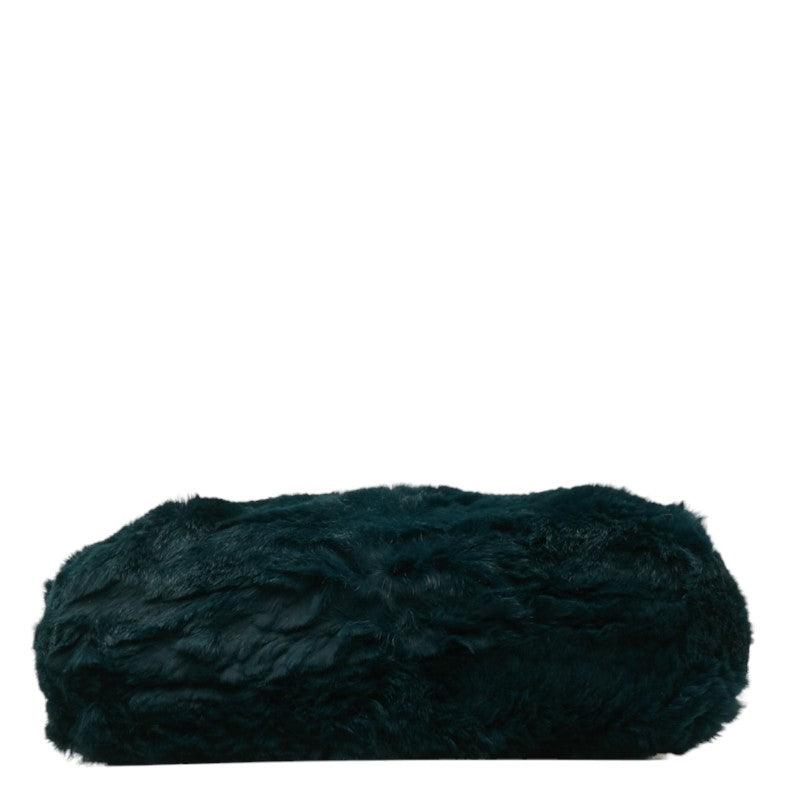 CHANEL Chain Shoulder Bag in Rabbit Fur Green
