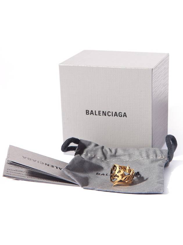 Luxury Balenciaga Typo Ring Gold