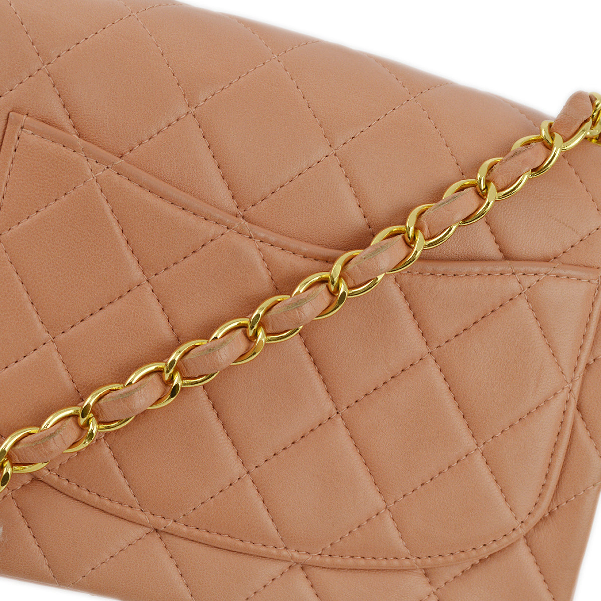 Chanel Pink Lambskin Mini Classic Square Flap Shoulder Bag 17