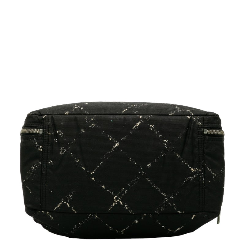 Chanel Travel Line Handbags Mini Boston Bag Black Nylon Vinyl CHANEL