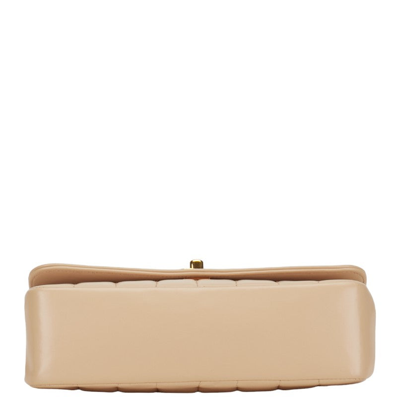 Chanel Mademoiselle Chain Shoulder Bag Beige Leather Chanel