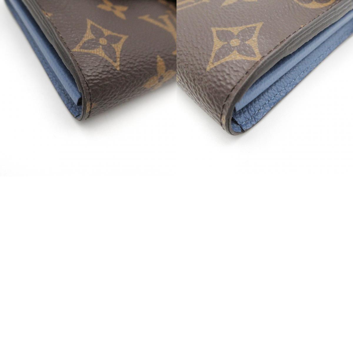 Louis Vuitton Portefolio Pallas Double Fold Wallet Wallet PVC Coated Canvas Monogram Brown / Blue M63940