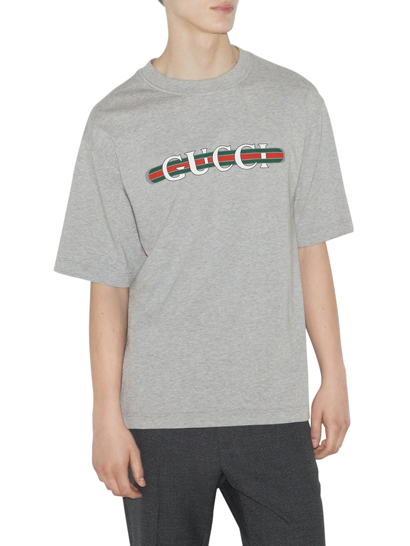 COTTON JERSEY T-SHIRT WITH GUCCI PRINT