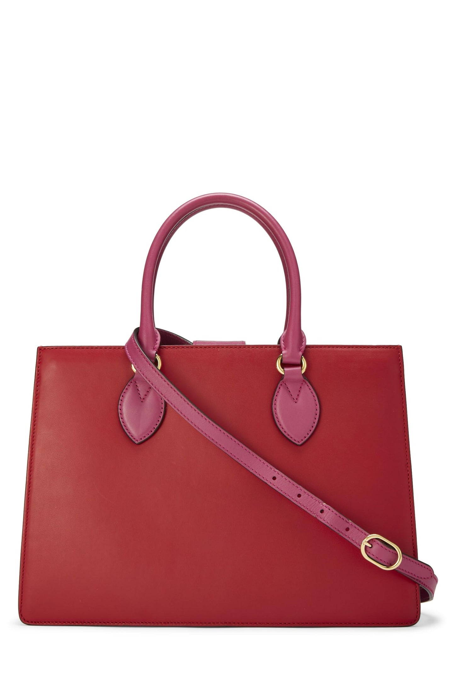 Gucci, Pink & Red Leather Top Handle Tote, Multi