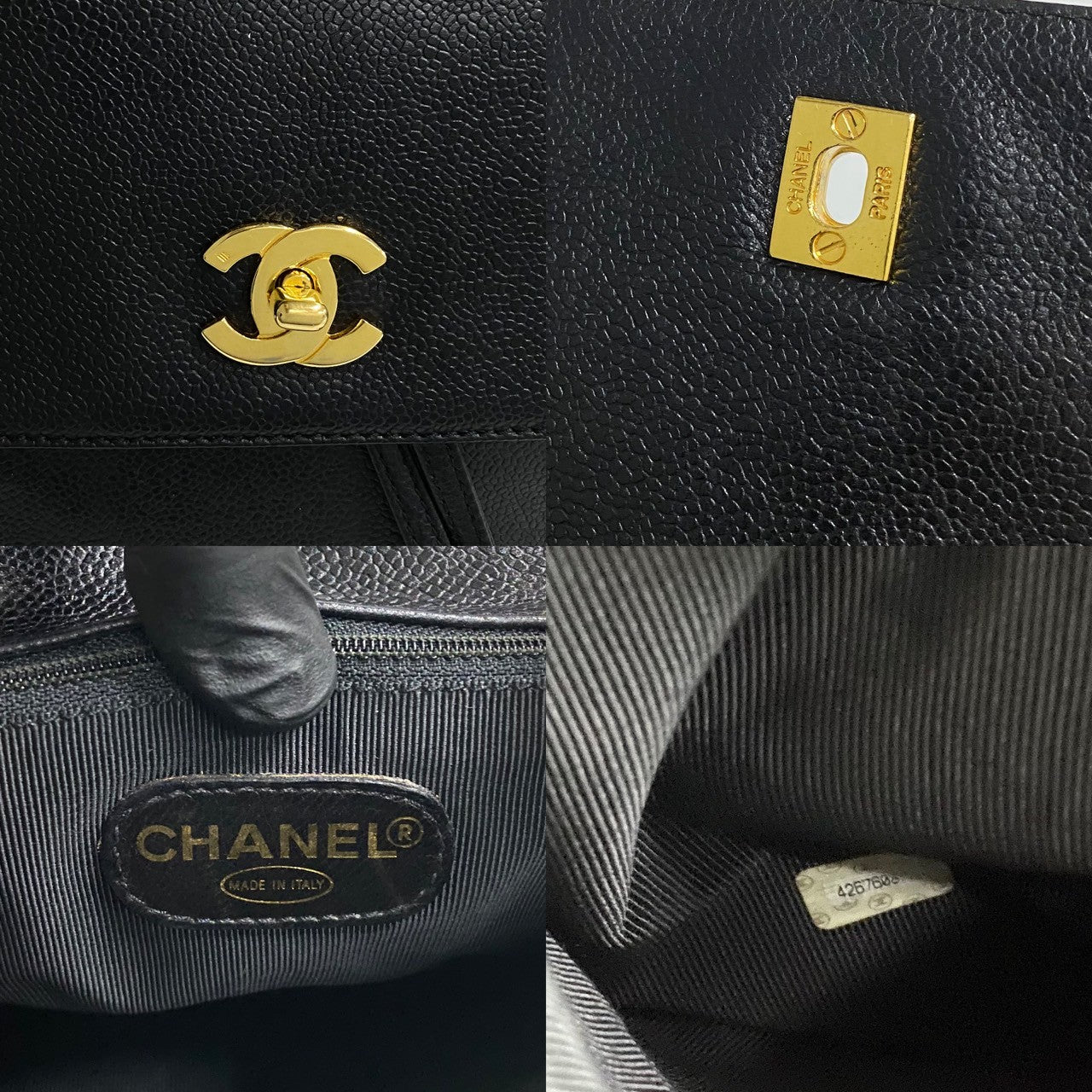 Chanel Triple Coco Caviar Leather Backpack