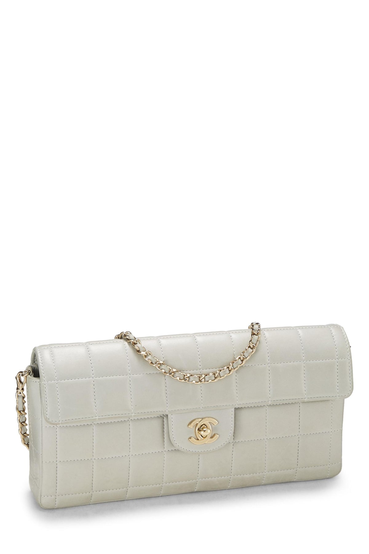 Chanel, Blue Lambskin Leather Chocolate Bar Half Flap Medium, Blue