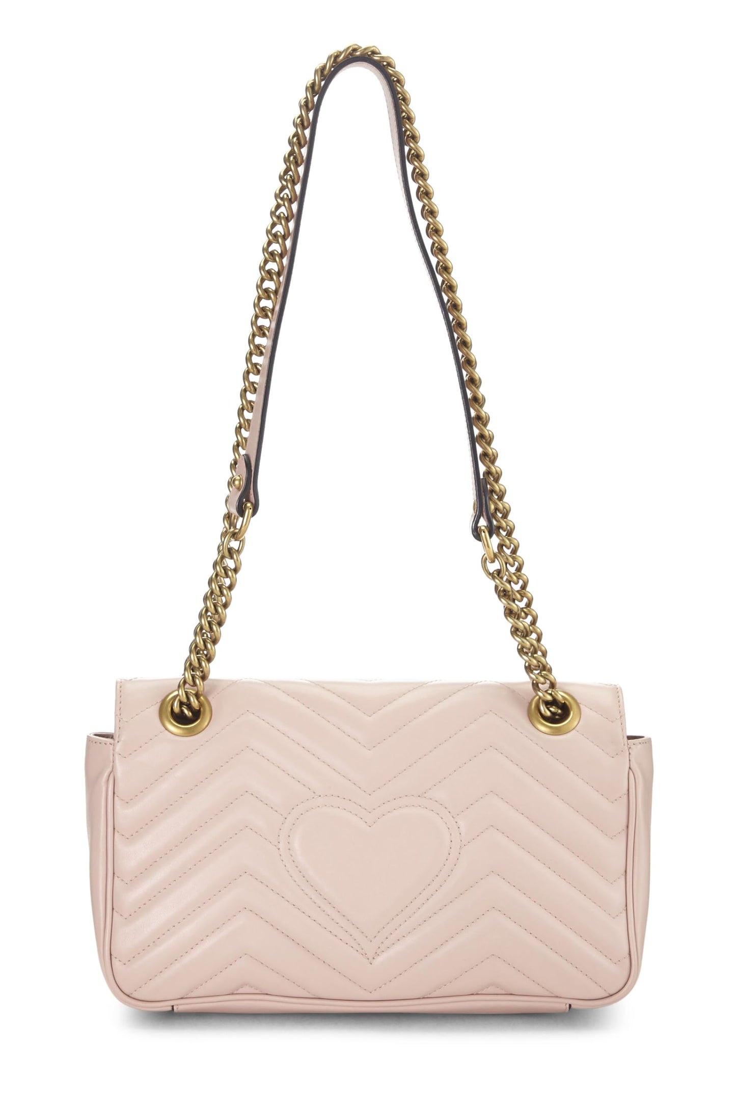 Gucci, Pink Leather GG Marmont Shoulder Bag Small, Pink
