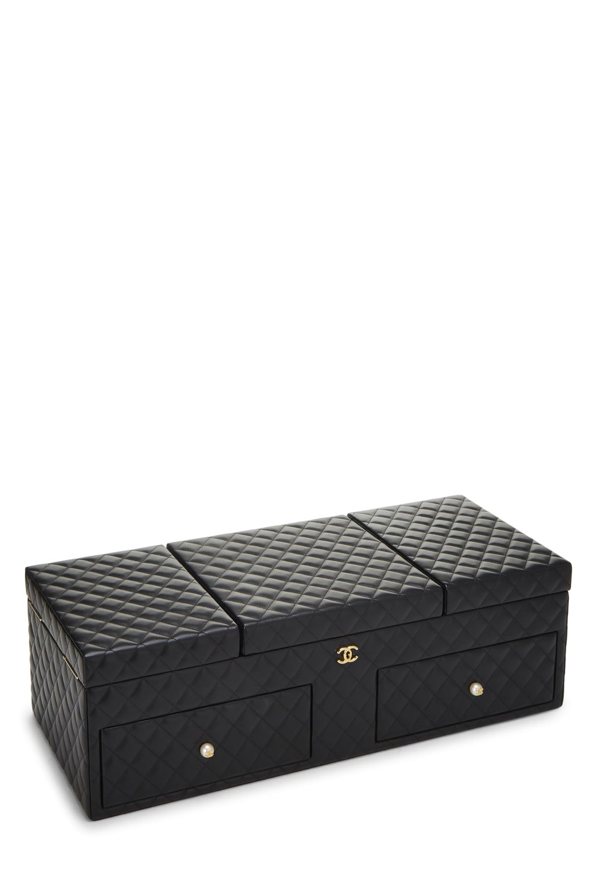 Chanel, Black Quilted Lambskin Jewelry Chest Large, Black