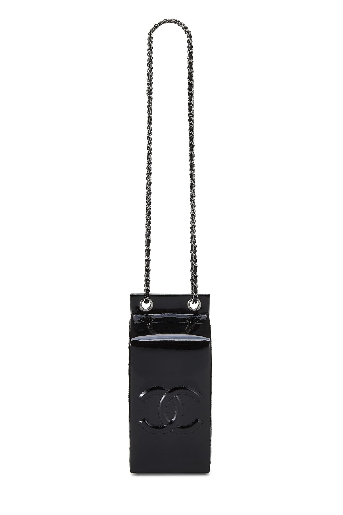 Chanel, Black Patent Leather Milk Carton Bag, Black
