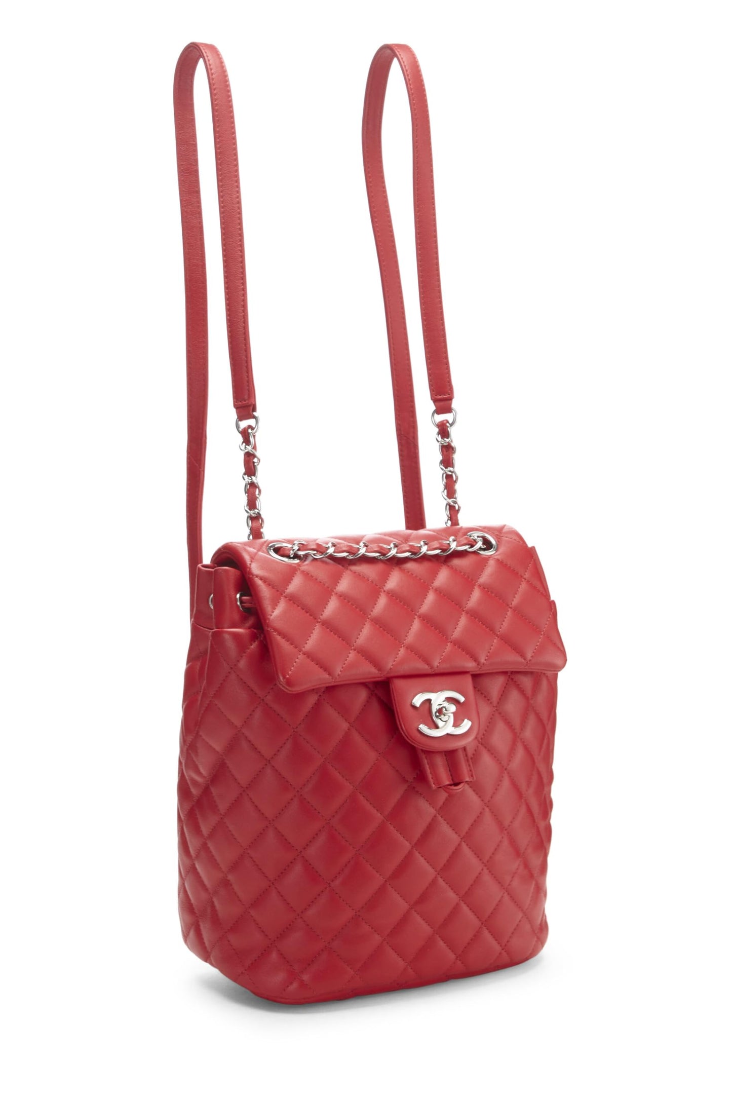 Chanel, Red Quilted Lambskin Urban Spirit Backpack Large, Red