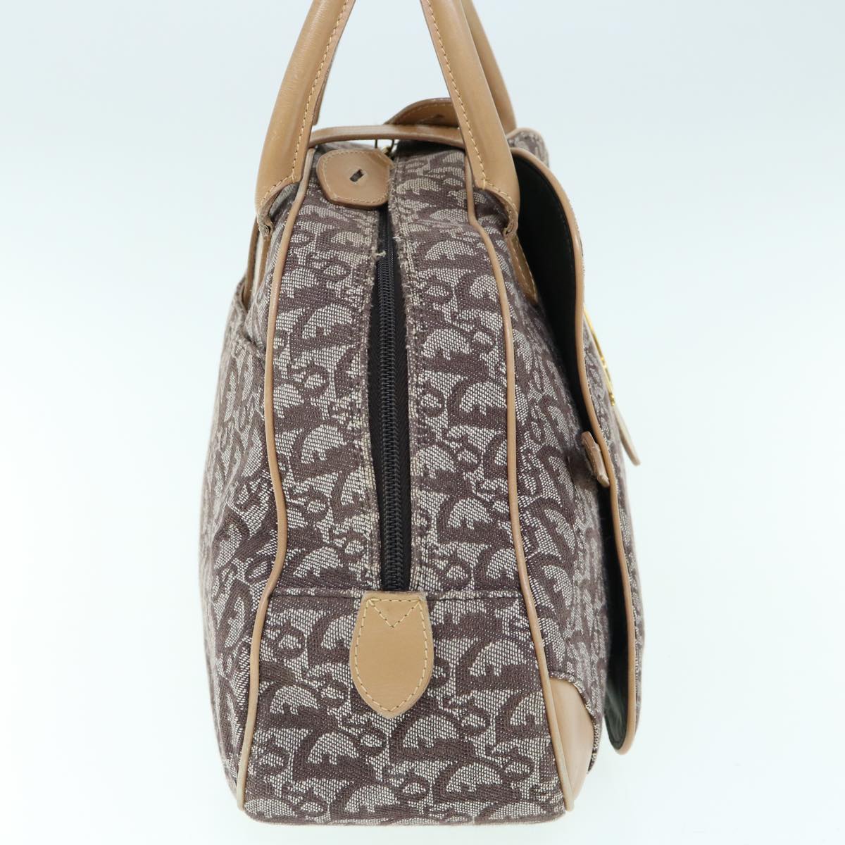 CHRISTIAN DIOR Trotter Canvas Hand Bag Beige Brown Auth 62094