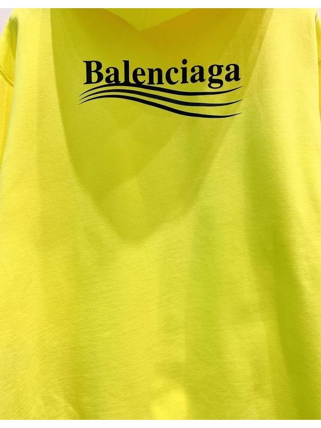 Luxury Balenciaga Men's Political Wave Logo Hoodie Neon