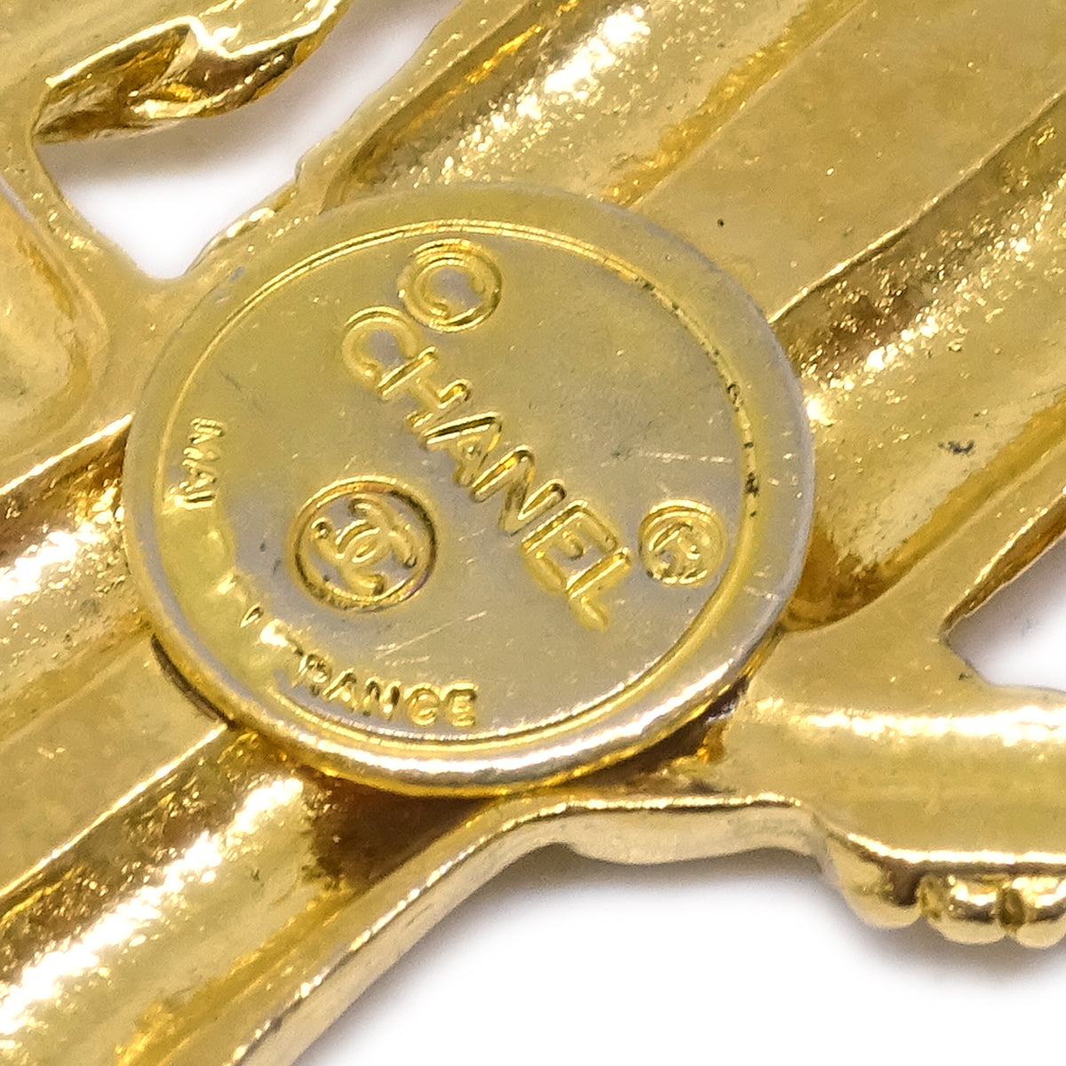 Chanel Gold Mademoiselle Brooch Pin