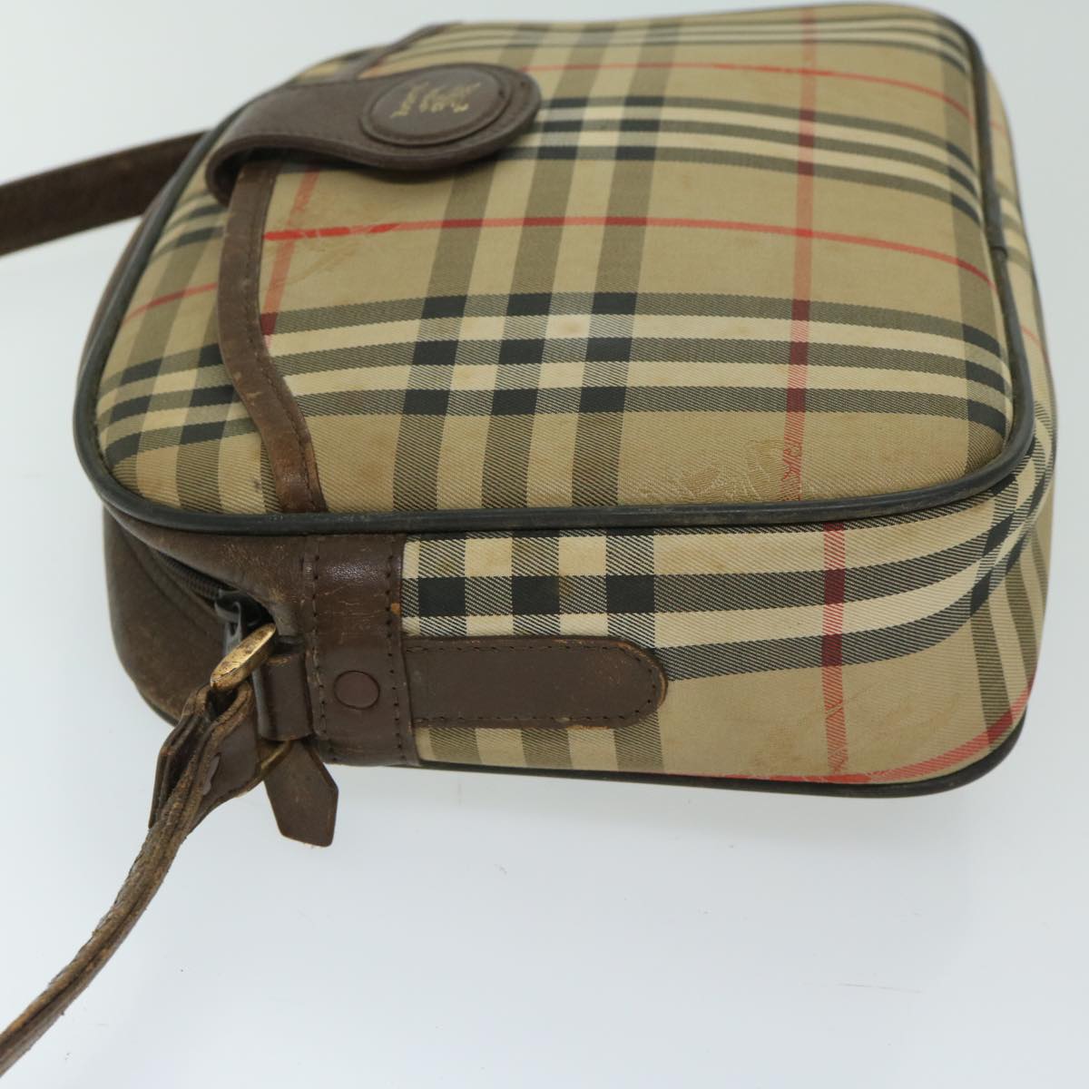 BURBERRYSs Nova Check Shoulder Bag Canvas Beige Auth 68023