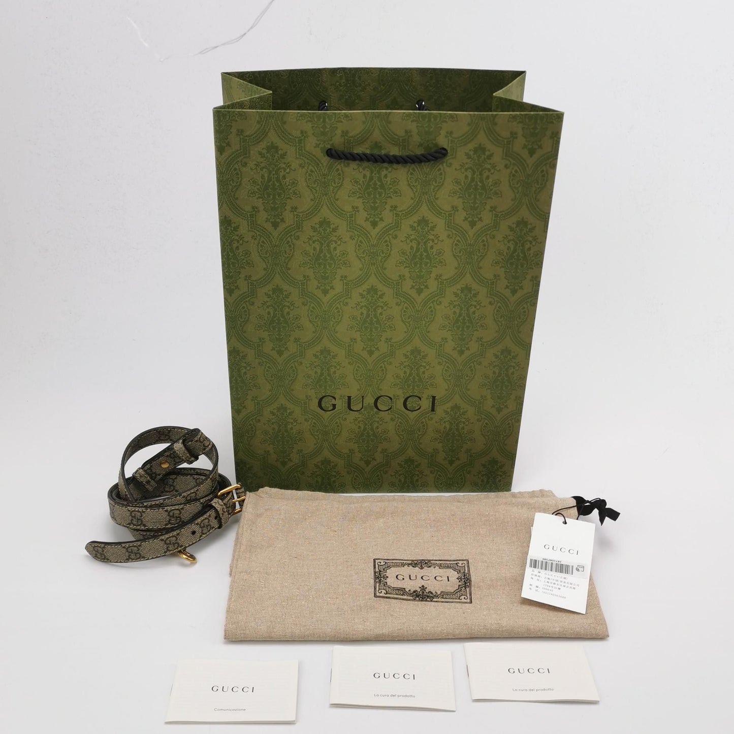 Gucci GG Logo Crossbody Shoulder Bag in Leather and Canvas