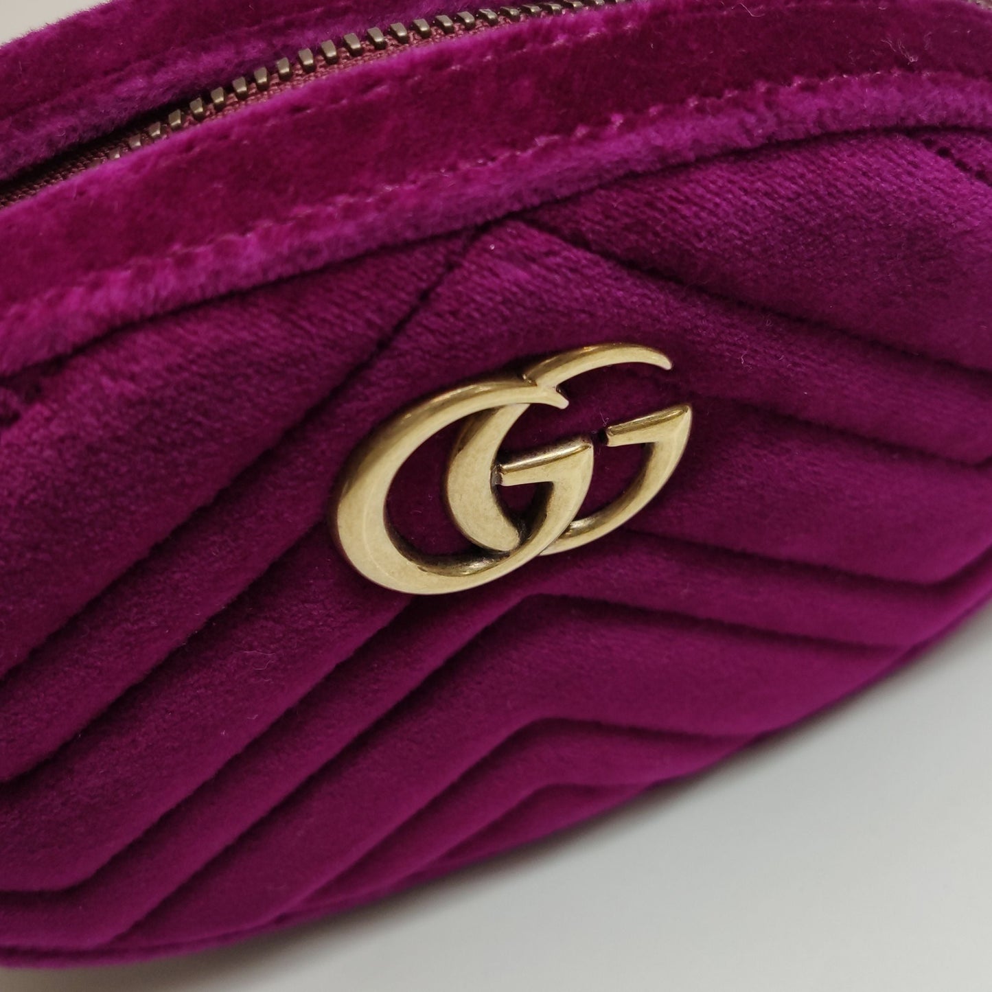 Gucci GG Marmont Small Leather and Suede GG Logo Waist Bag Chest Bag