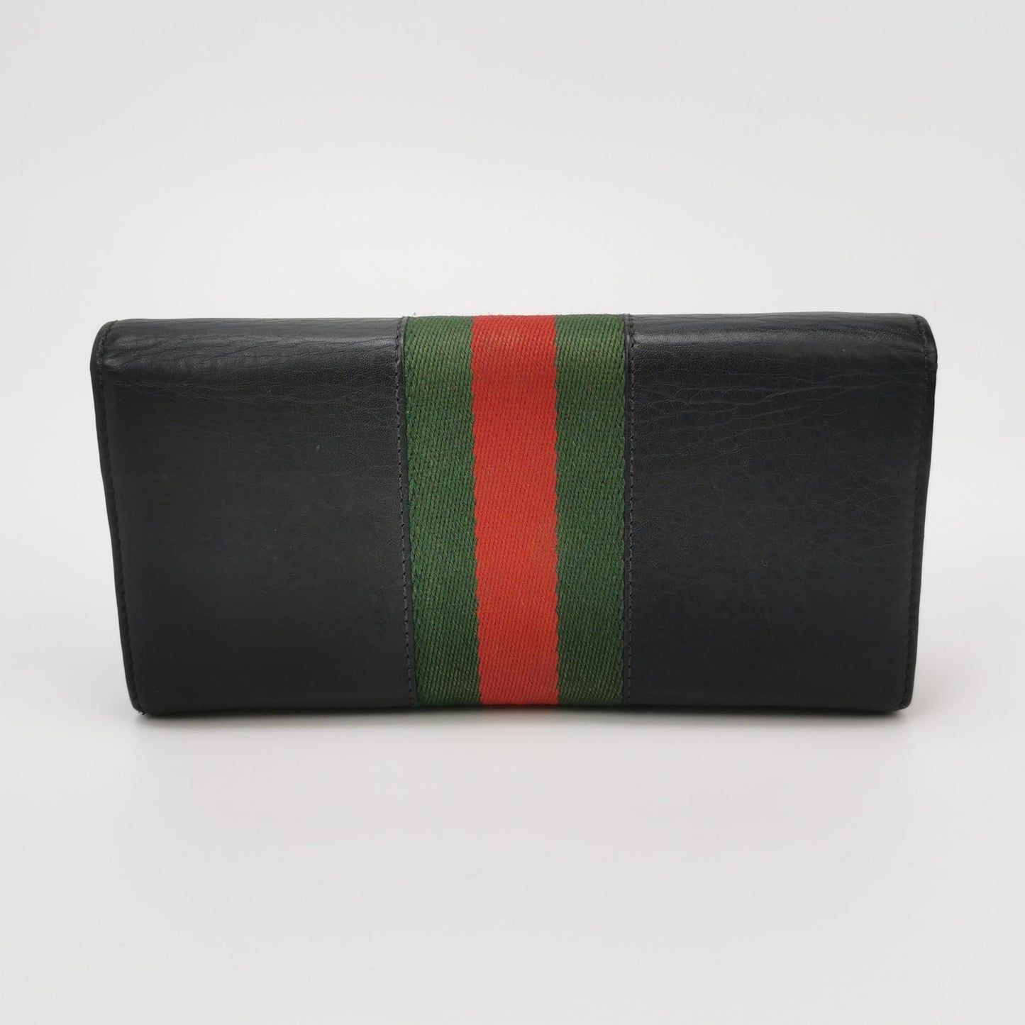 Gucci Leather and Canvas Striped Shoulder Bag