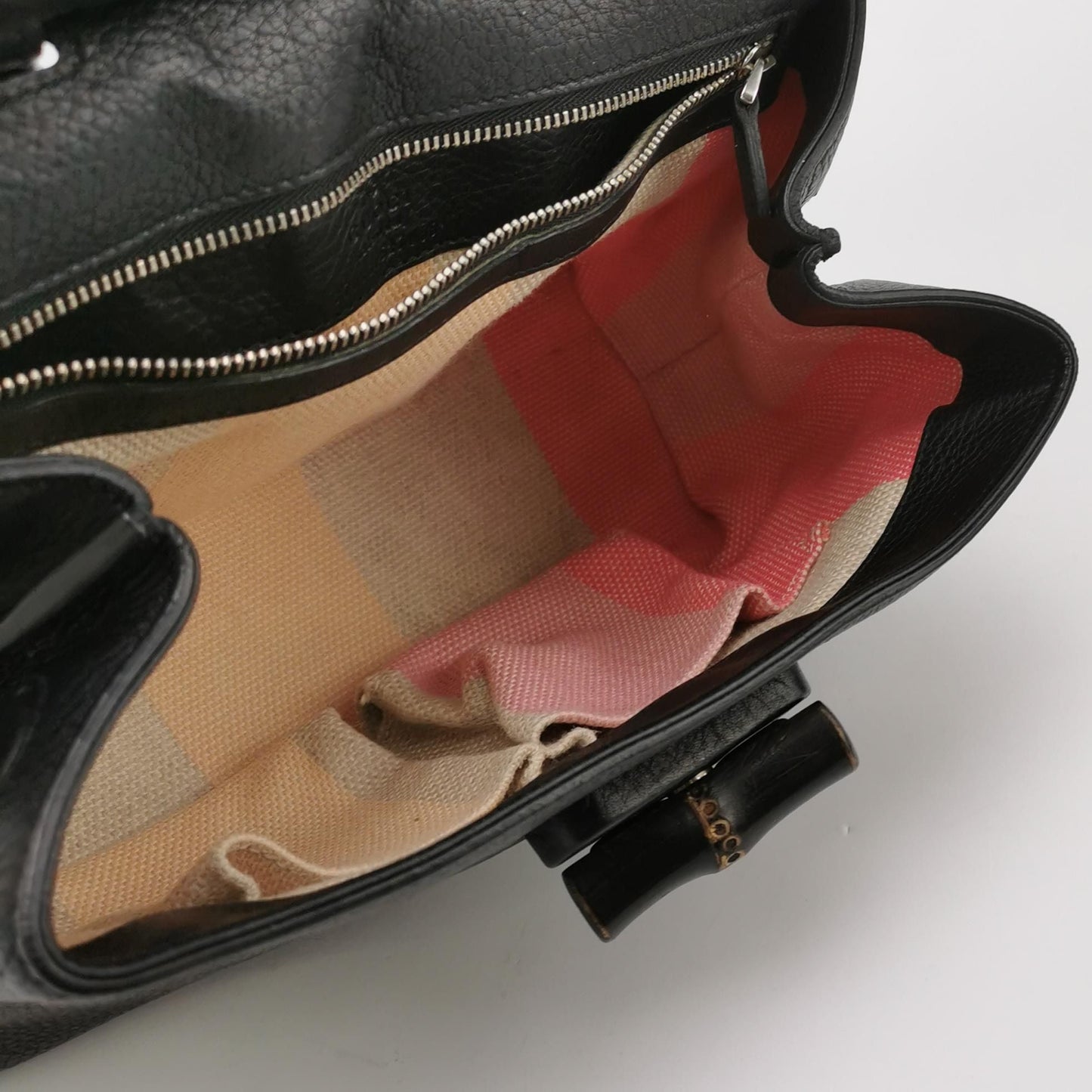 Gucci Daily Small Leather Solid Bamboo Twist Lock Crossbody Shoulder Bag