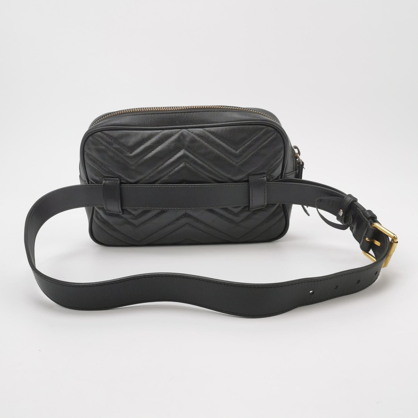 Gucci GG Marmont Leather Solid Quilted Double G Logo Waist Bag Chest Bag