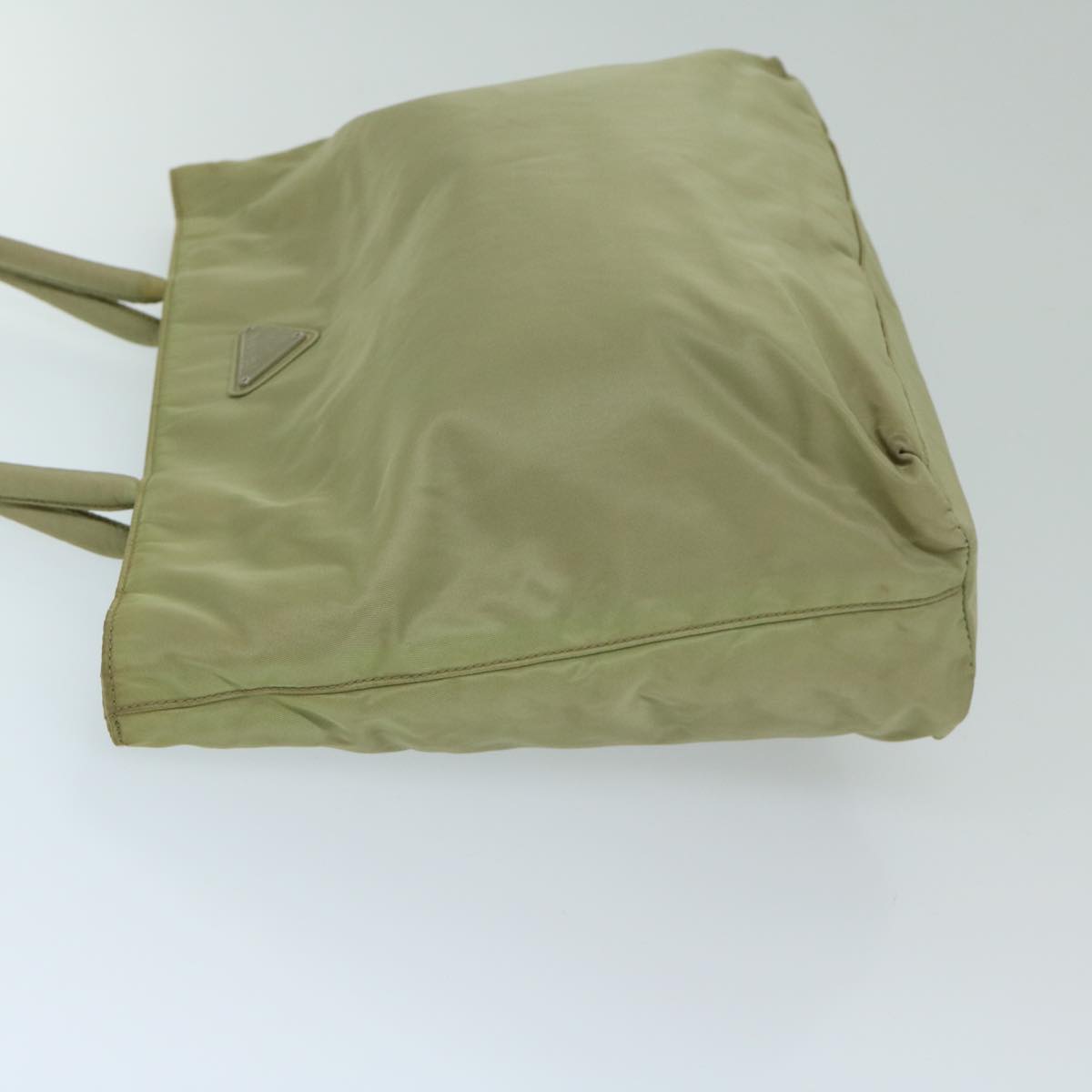 PRADA Hand Bag Nylon Beige Auth 69076
