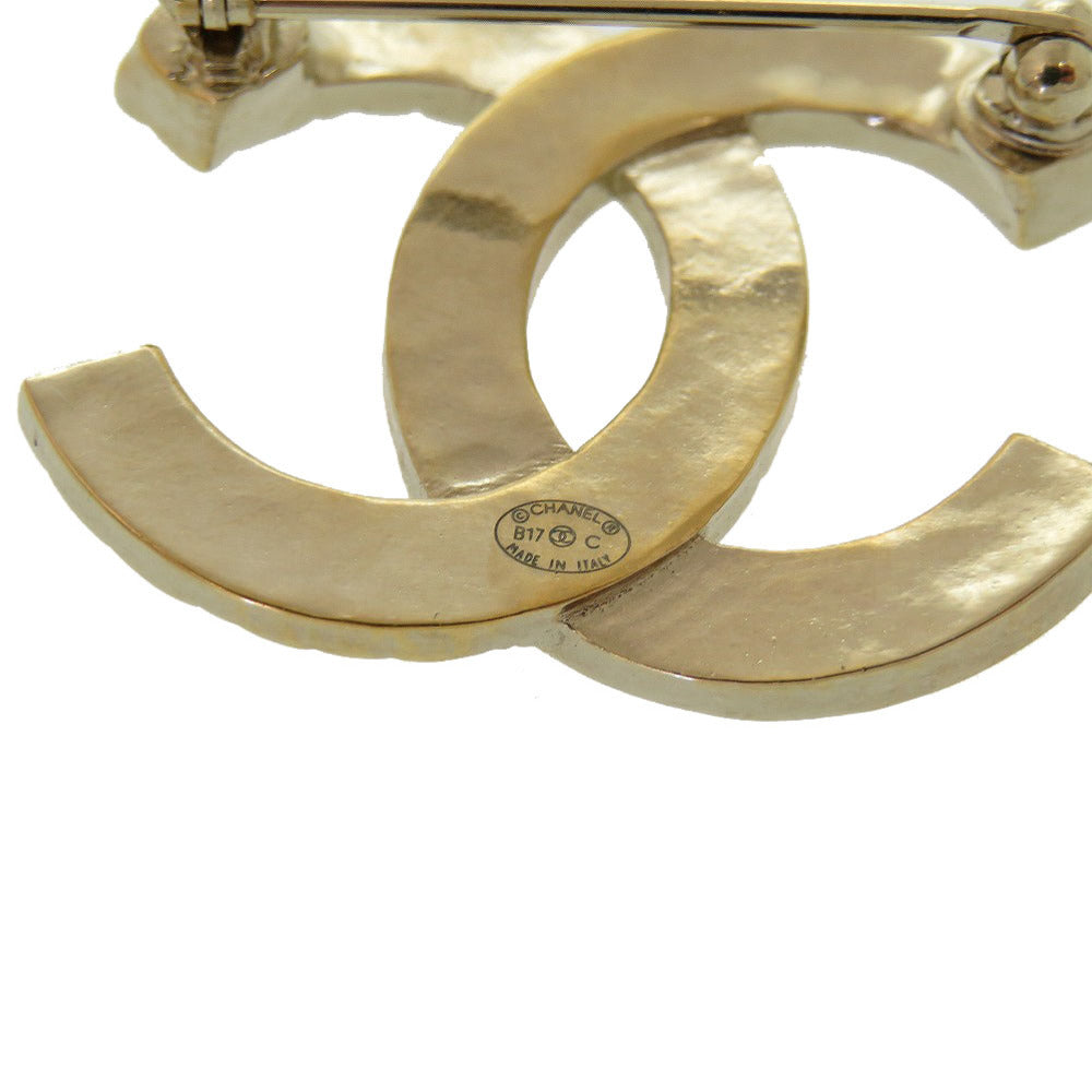 CHANEL Brooch Metal, Rhinestone gold COCO Mark