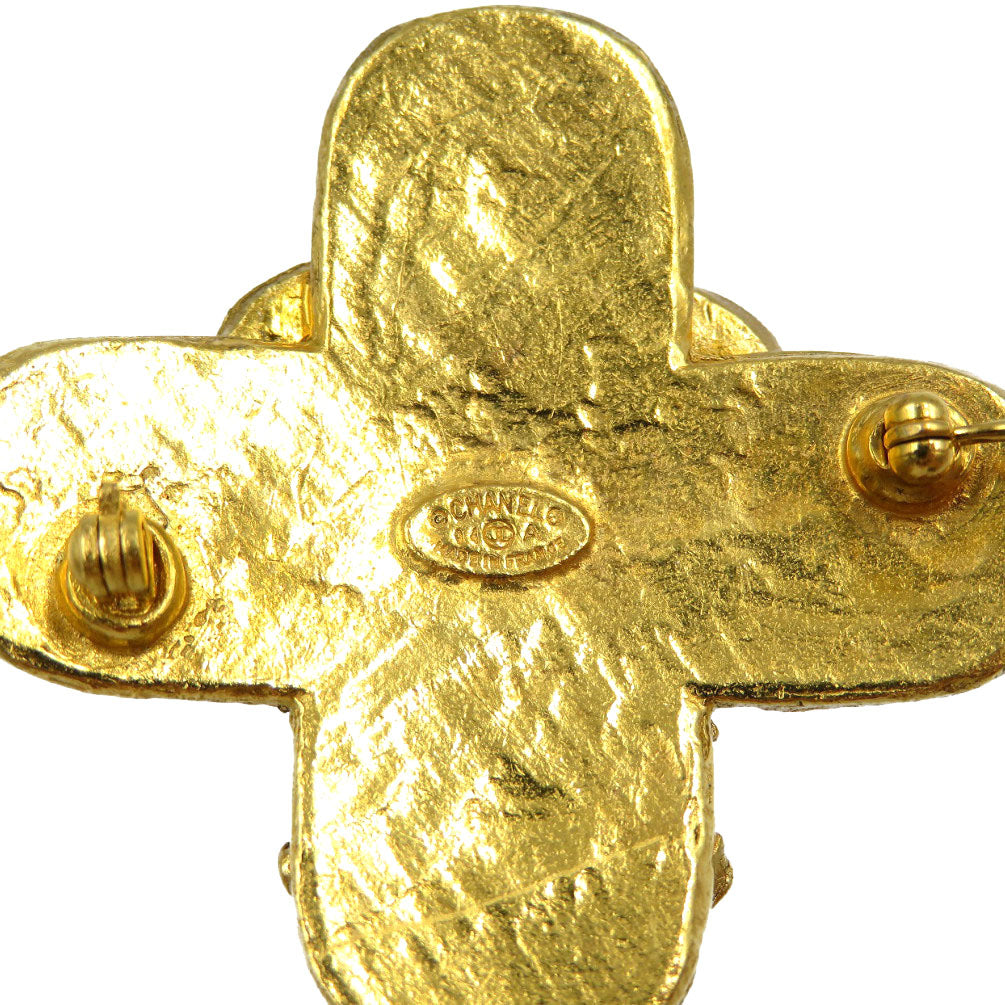CHANEL Brooch metal gold Triple COCO Mark