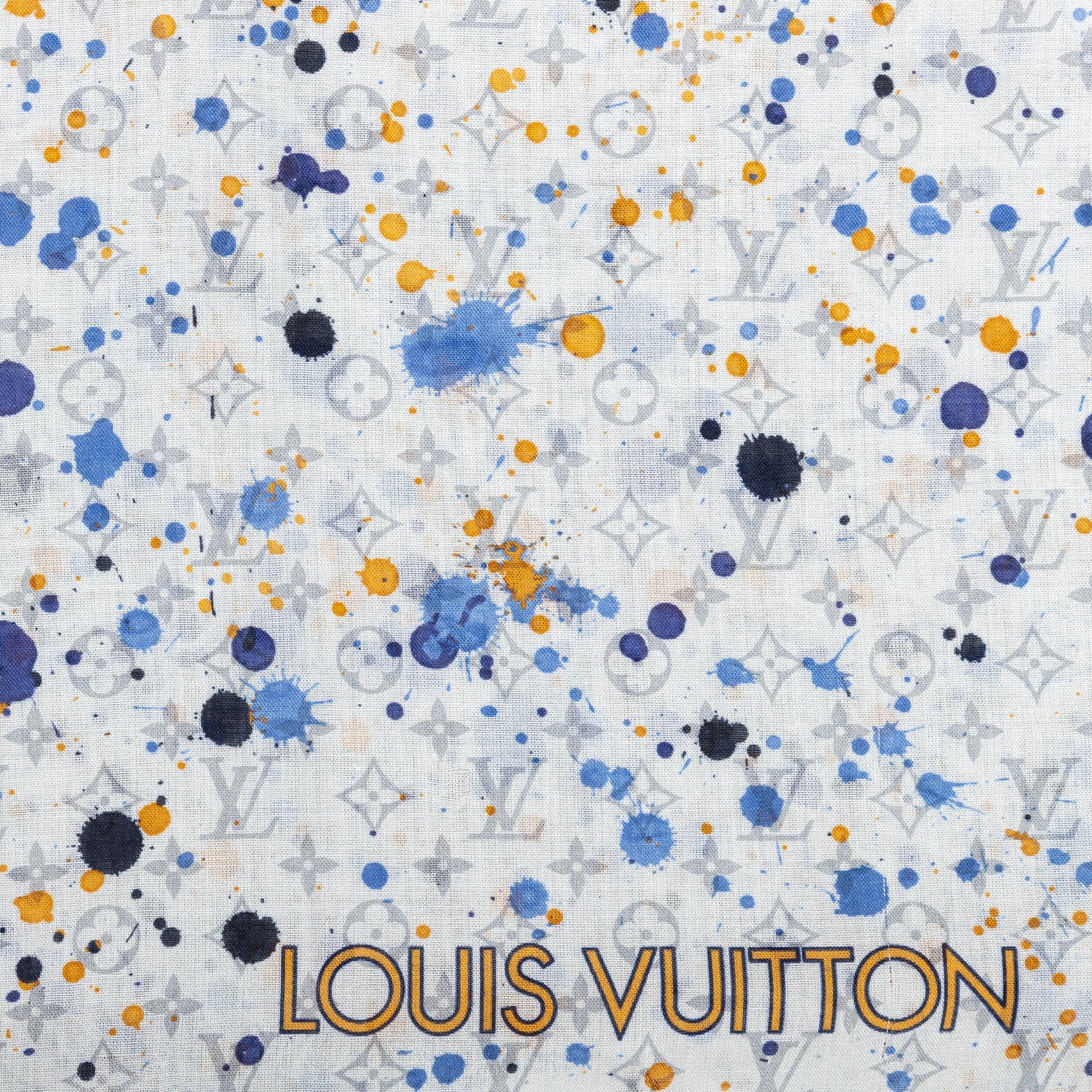 LOUIS VUITTON Louis Vuitton Silk Monogram Paint Splash Square Scarf