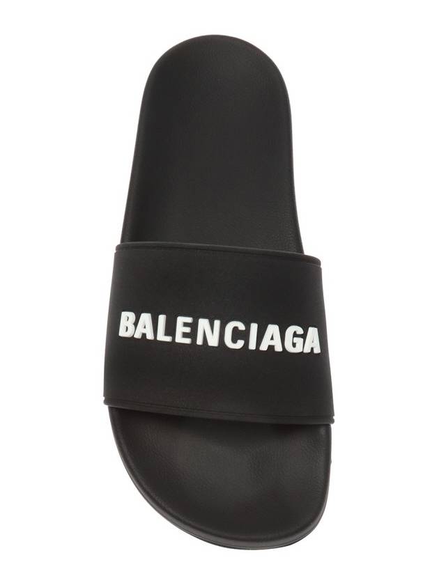 Luxury Balenciaga Logo Slippers Black