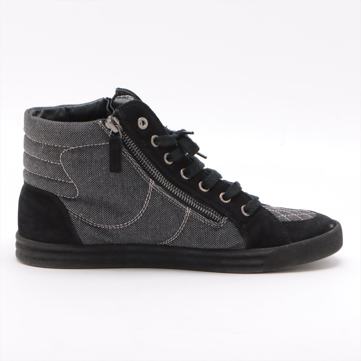 Chanel Coco sweat x canvas high-cut sneaker 39 ladies black x white G30617 mattress double jeep stick happy market shop