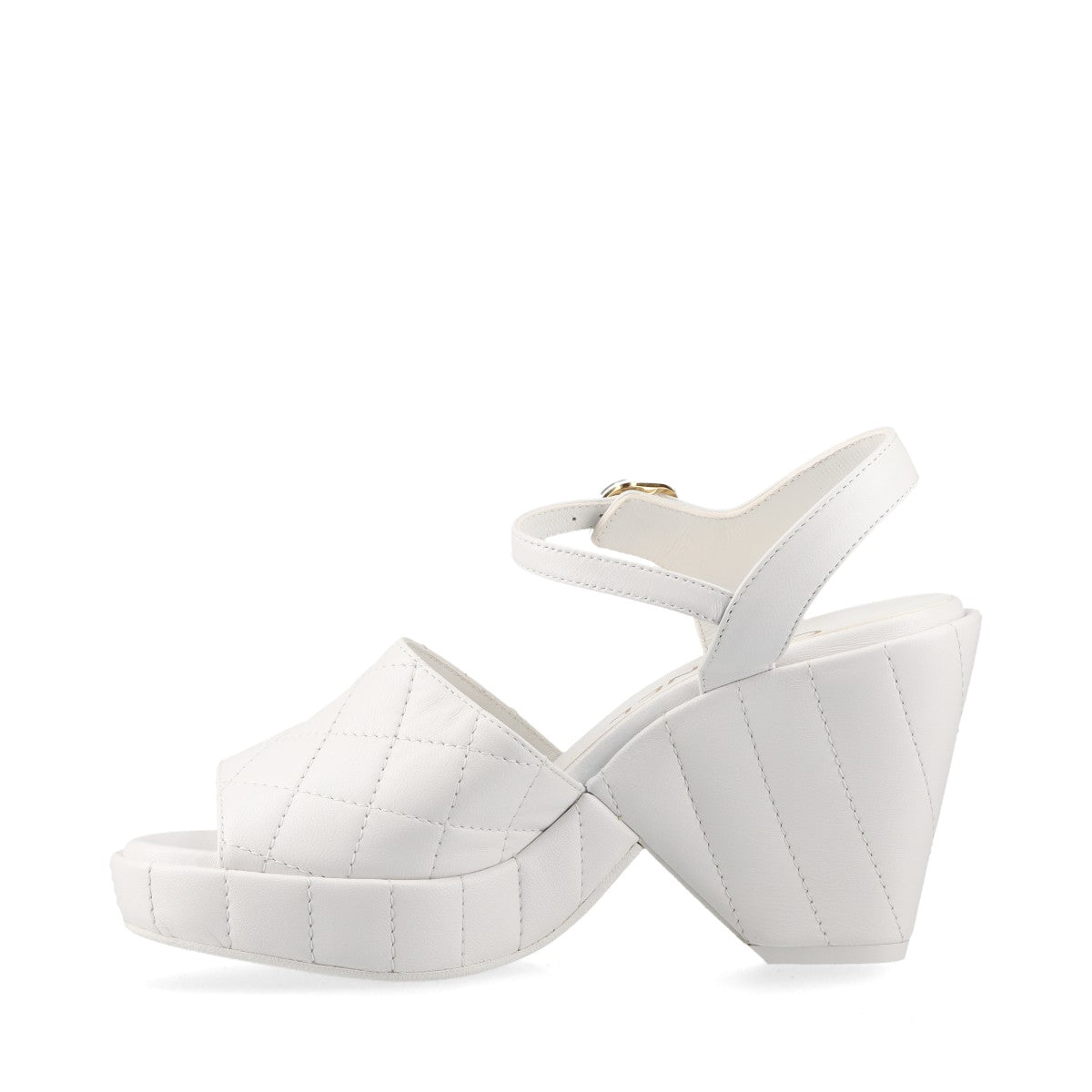 Chanel Coco Leather Sandals 35 White G45637
