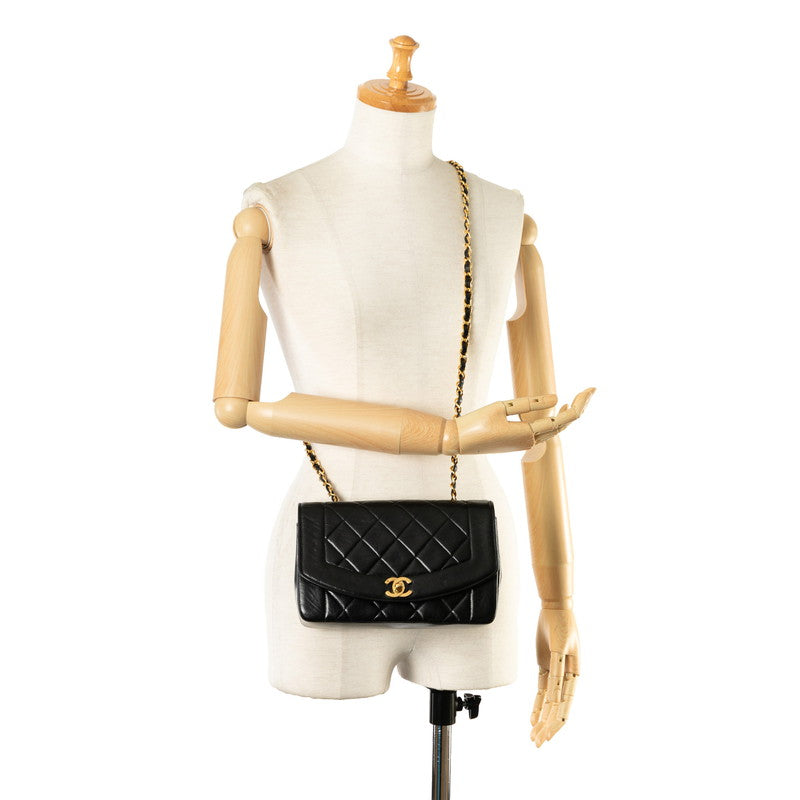 Chanel Matrasse 22 Diana Chain Shoulder Bag A01164 Black Leather Chanel
