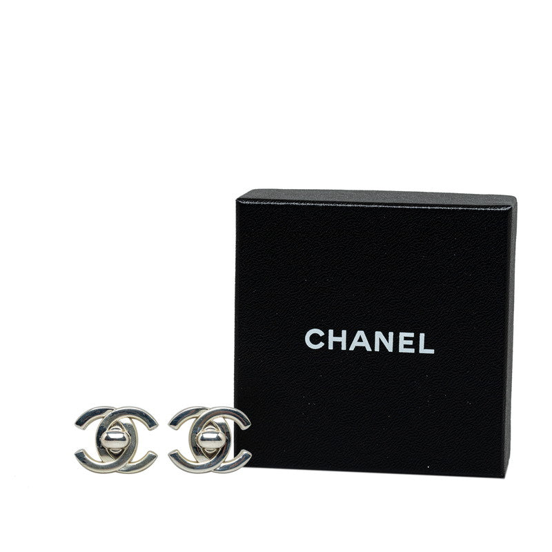 Chanel Coco Turn-Lock Earring Silver Metal Chanel