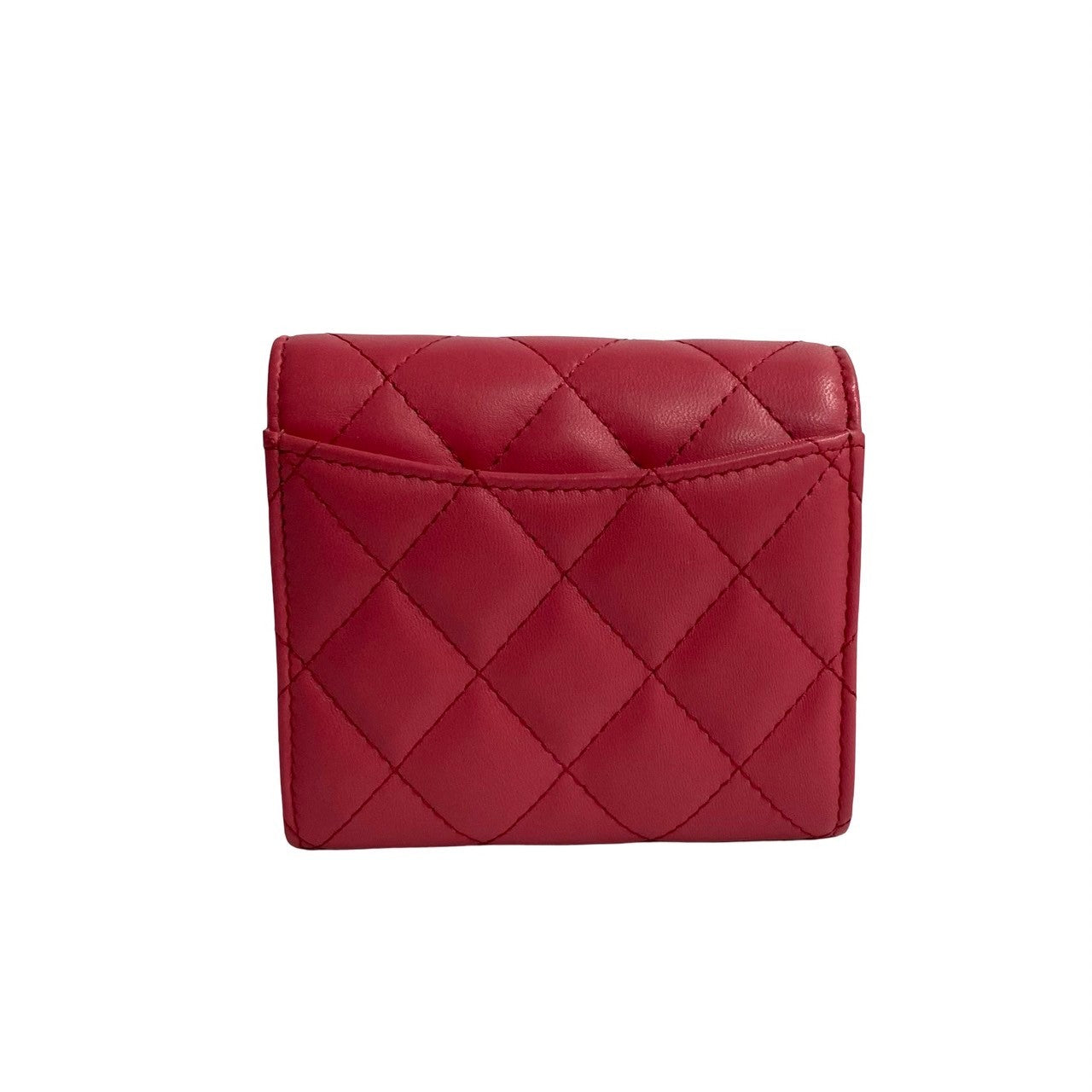 CHANEL Bifold Wallet lambskin pink Matrasse