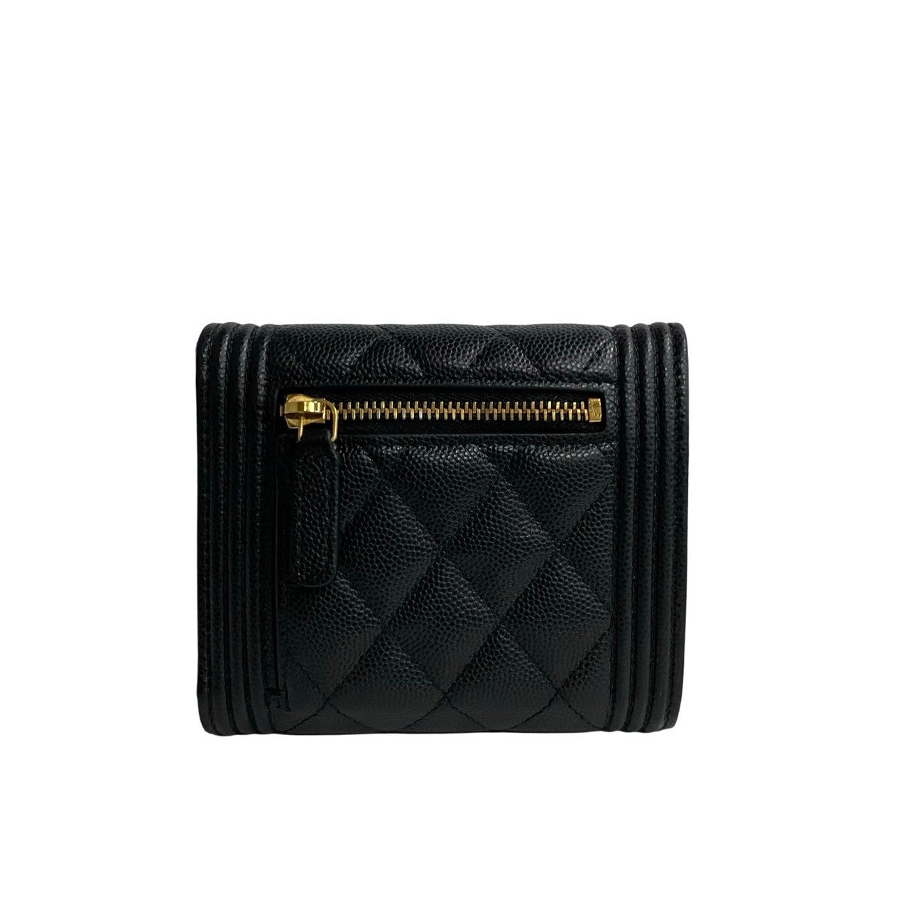 CHANEL Bifold Wallet Matt caviar skin black Matrasse Boy chanel