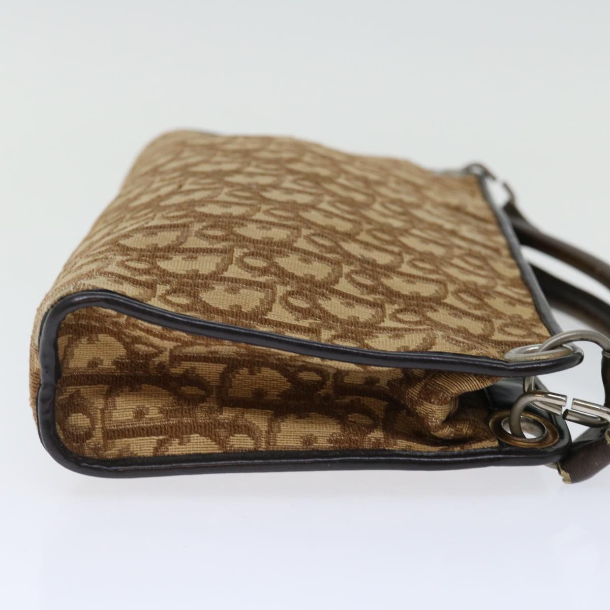 CHRISTIAN DIOR Trotter Canvas Hand Bag Canvas Brown Auth 70637
