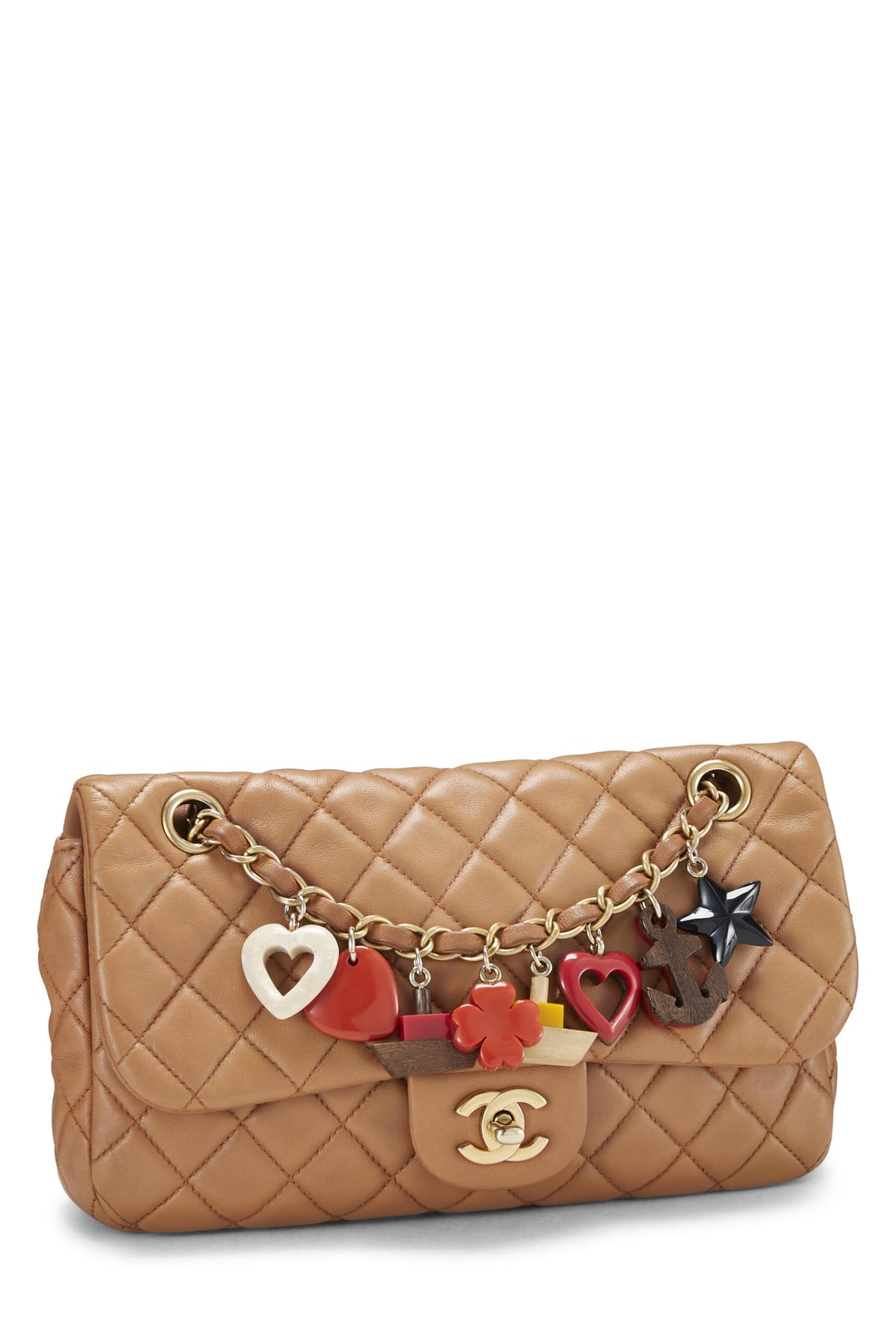 Chanel, Brown Quilted Lambskin Valentine Single Flap Medium, Brown