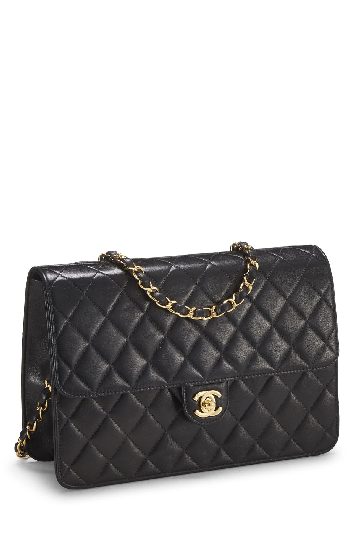 Chanel, Black Quilted Lambskin Turnlock Ex Flap Medium, Black